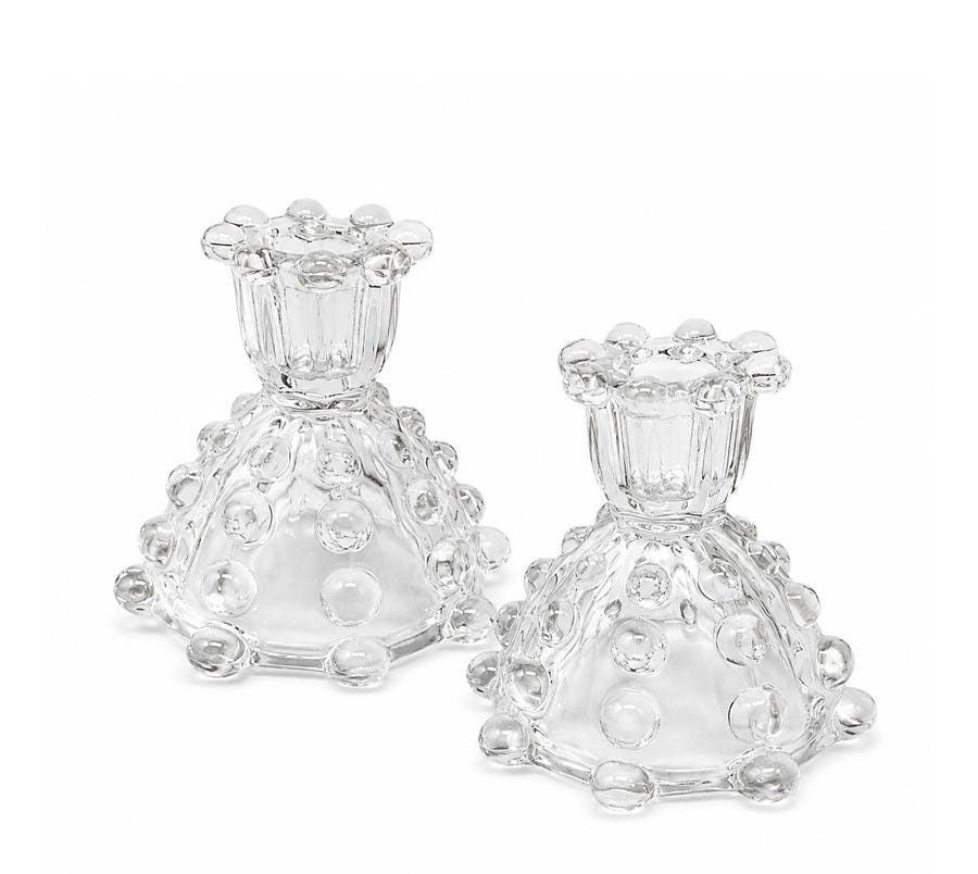 Vintage Glass Rudolf Schrotter Candle Holders