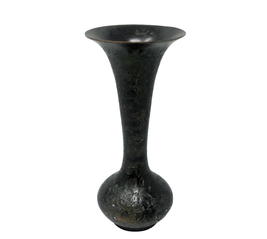 Vintage Distressed Metal Bud Vase