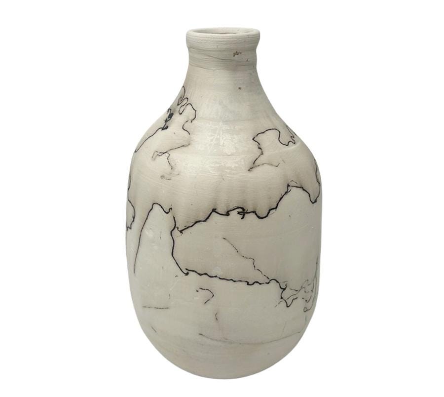 Vintage Raku Horse Hair Vessel