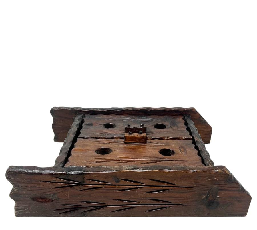 Vintage Brutalist Folk Art Wall Cabinet