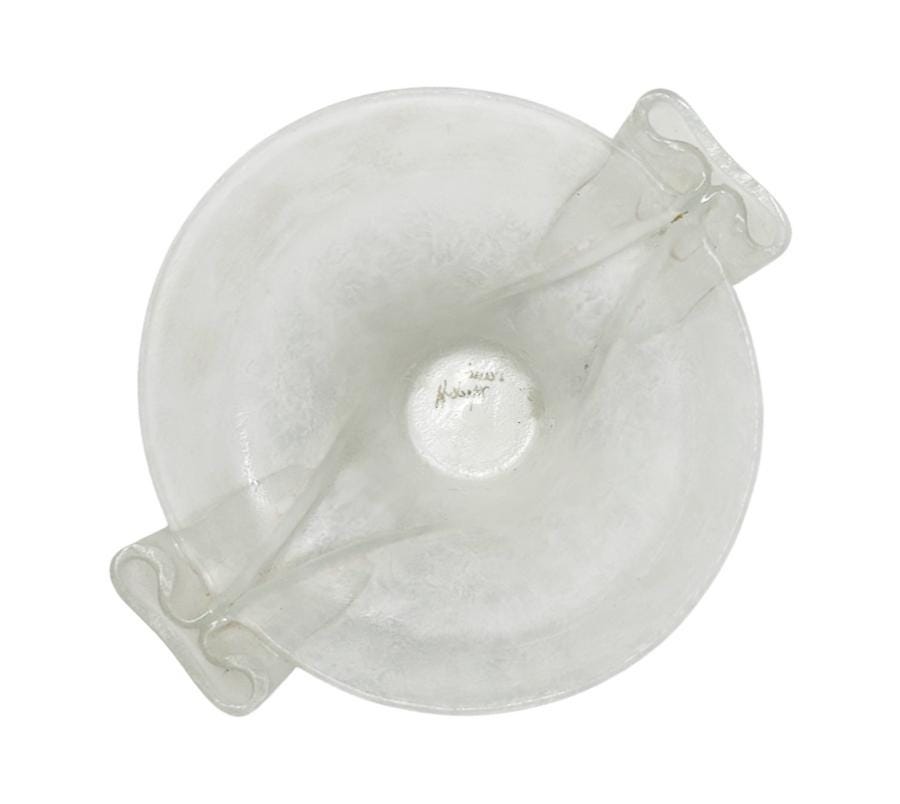 Vintage Art Glass Handled Bowl