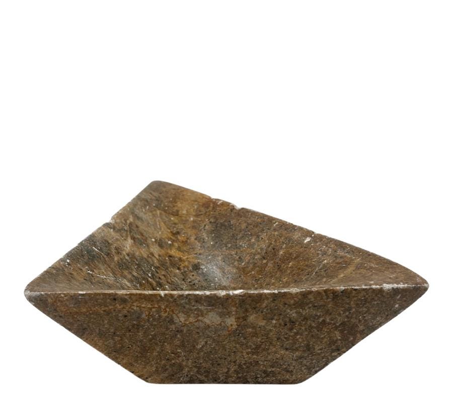 Six Nations Carved Triangular Bowl