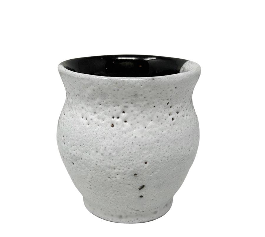 Vintage Studio Pottery Black & White Pot