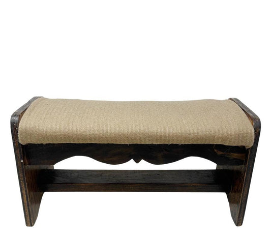 Vintage Scalloped Wooden Foot Stool