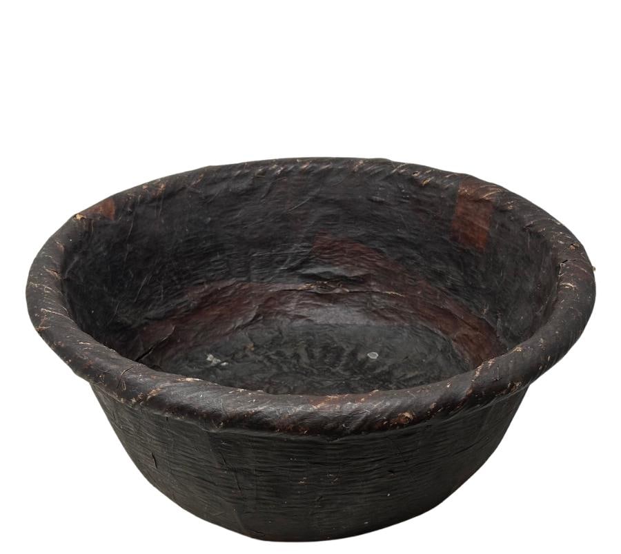 Vintage Primitive Papier-Mache Basket