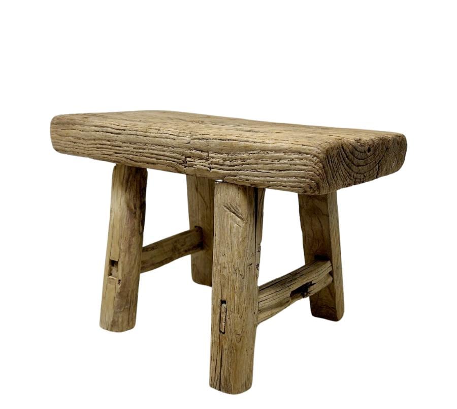Vintage Primitive Wooden Stool