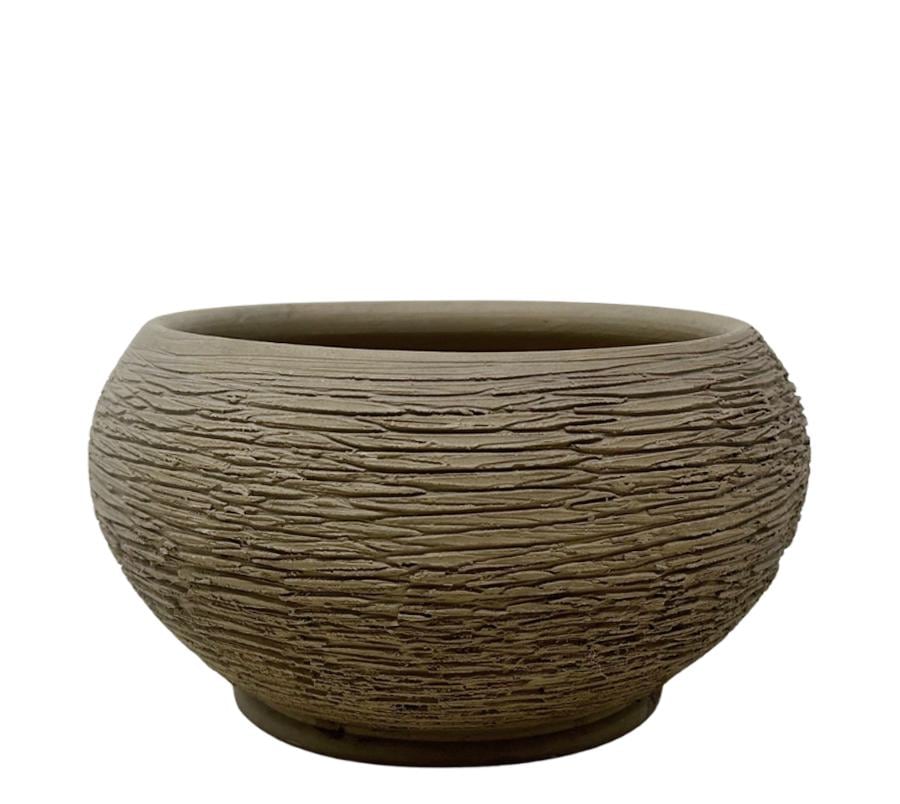 Vintage Carved Clay Bowl