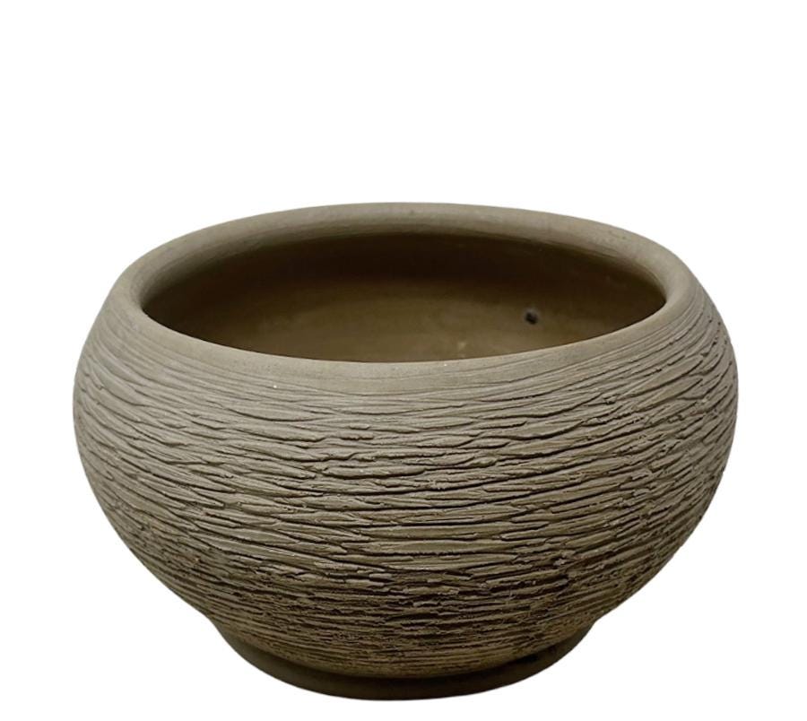 Vintage Carved Clay Bowl