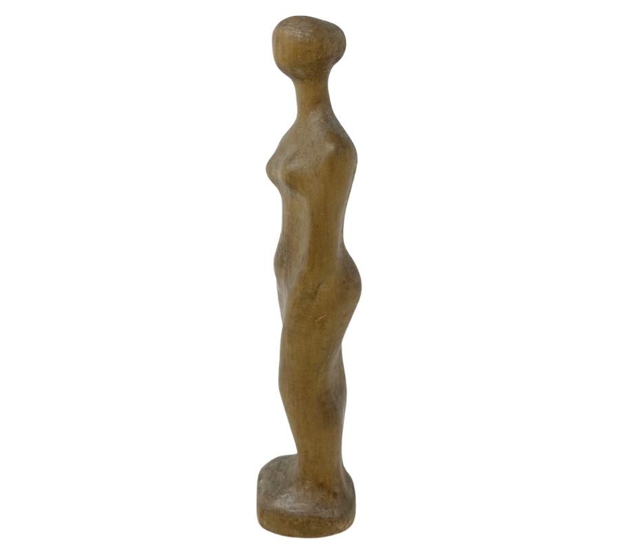 Vintage 1967 Carved Wooden Nude Sculpture