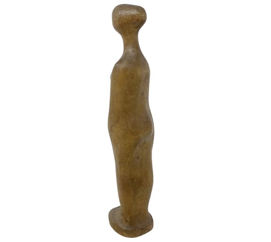Vintage 1967 Carved Wooden Nude Sculpture