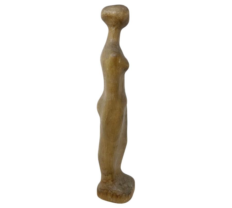Vintage 1967 Carved Wooden Nude Sculpture