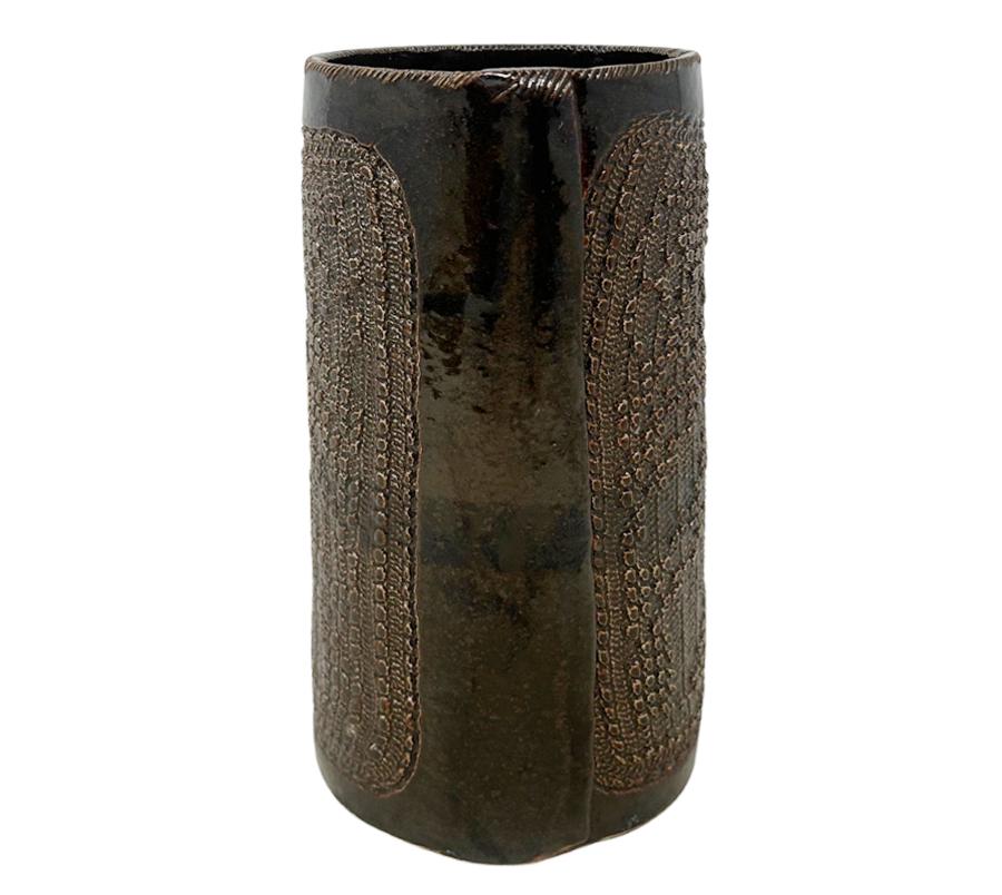 Vintage Textured Studio Ceramic Vase