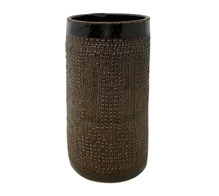Vintage Textured Studio Ceramic Vase