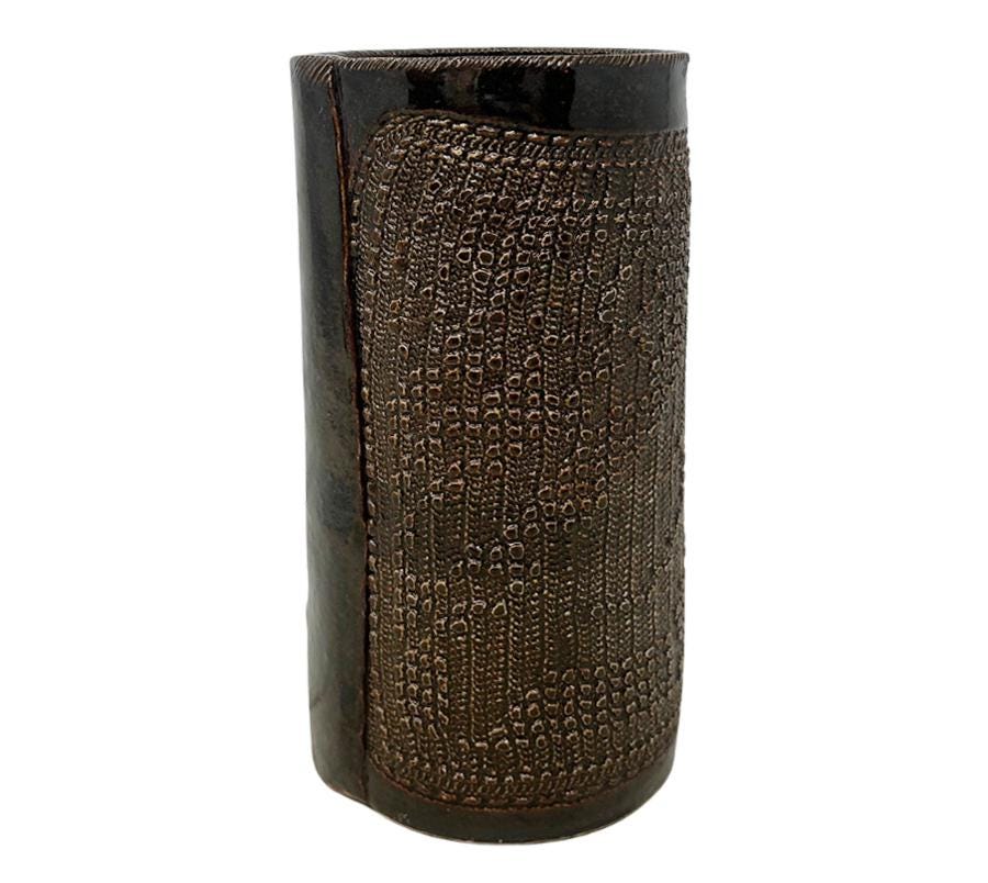 Vintage Textured Studio Ceramic Vase