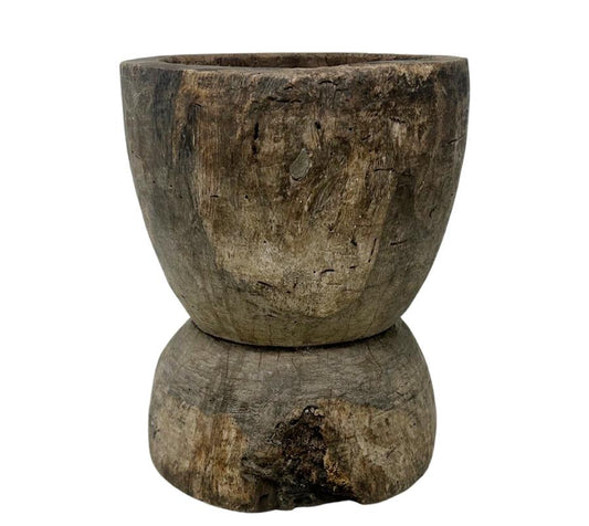 Vintage Carved Wooden Vessel
