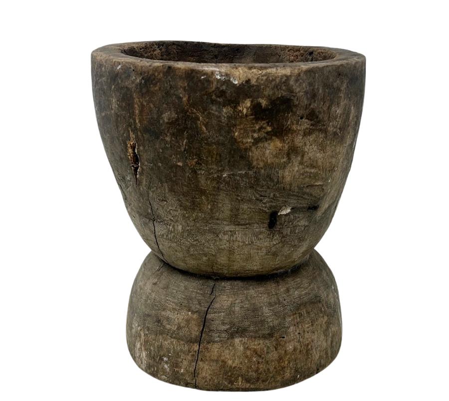 Vintage Carved Wooden Vessel