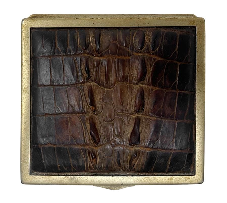 Vintage Leather & Brass Box