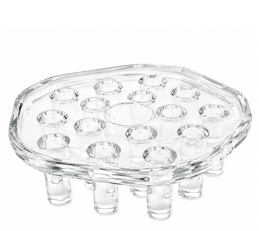 Vintage 1970’s German Glass Footed Riser