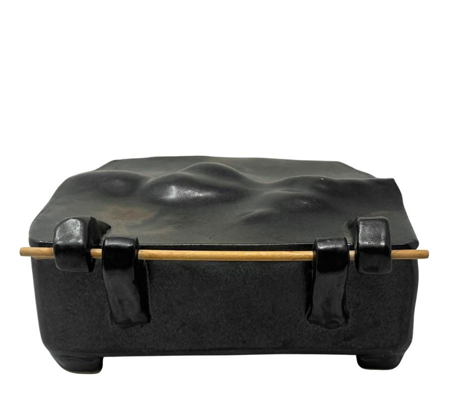 Vintage Studio Ceramic Lidded Nude Clay Box
