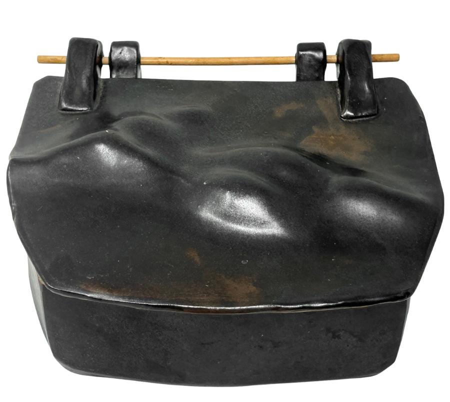 Vintage Studio Ceramic Lidded Nude Clay Box