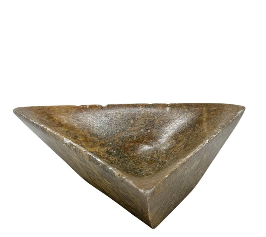 Six Nations Carved Triangular Bowl