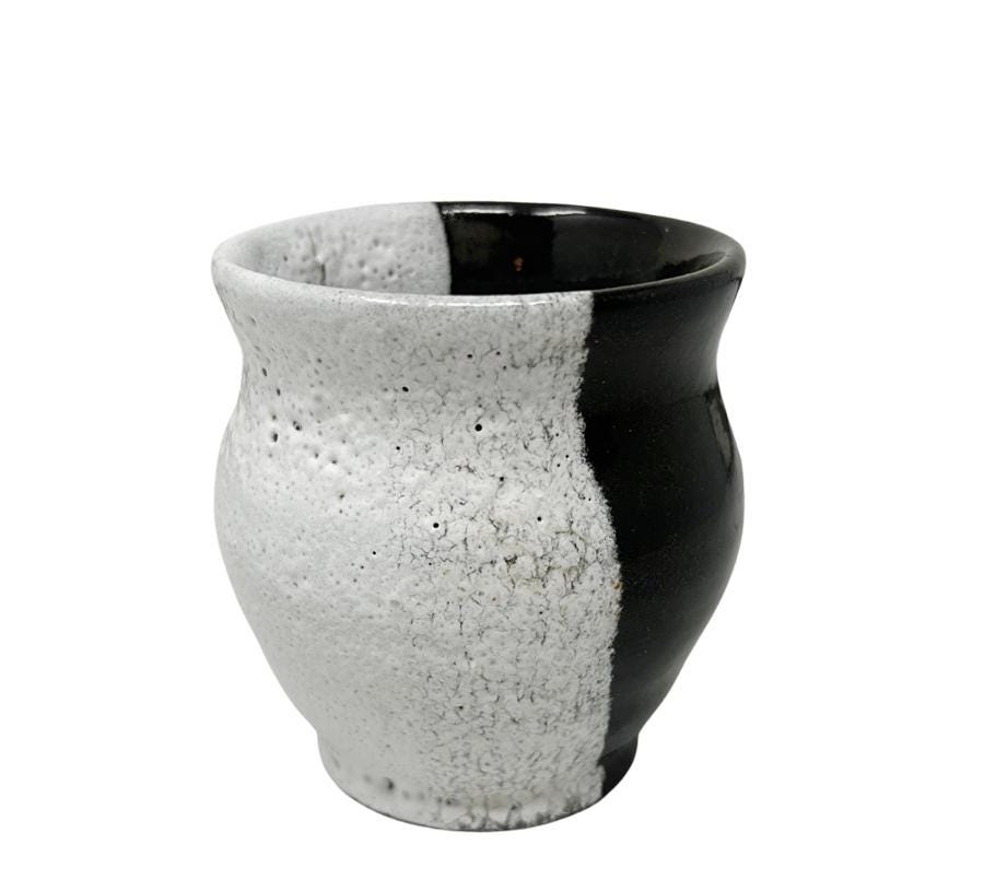 Vintage Studio Pottery Black & White Pot