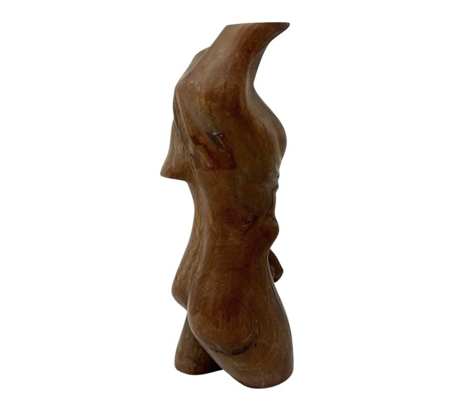 Vintage Carved Wooden Male Nude Sculpture