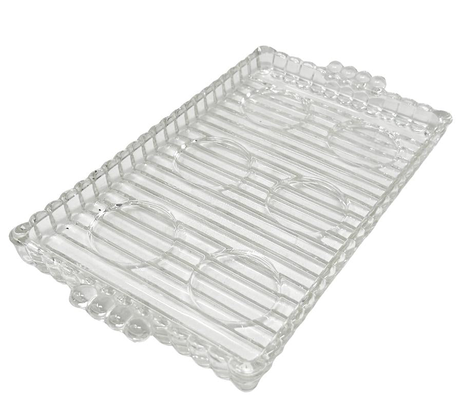 Vintage Handled Pressed Glass Tray
