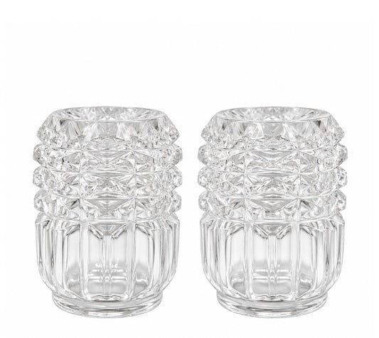 Vintage Pressed Glass Candle Holders
