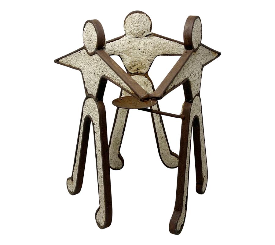 Vintage Figural Folk Art Metal Candle Holder