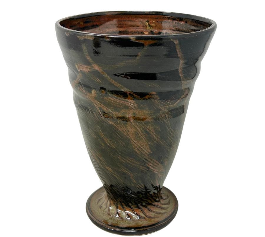 Vintage Glazed Studio Pottery Vessel