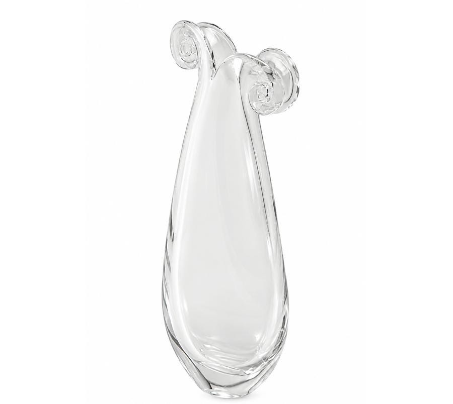 Vintage Double Scroll Art Glass Vase