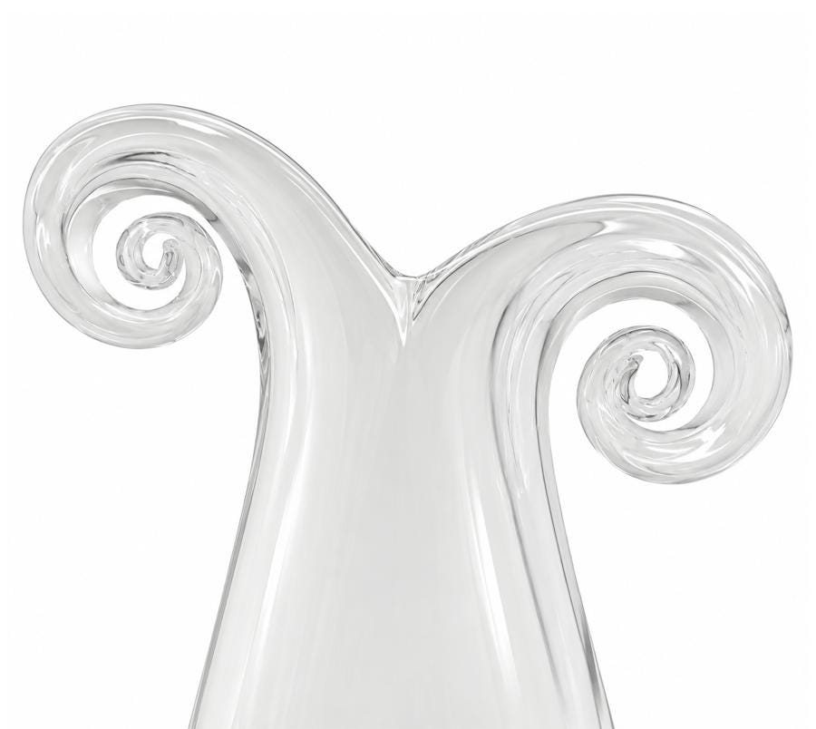 Vintage Double Scroll Art Glass Vase