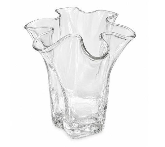 Vintage Ruffled Art Glass Vase