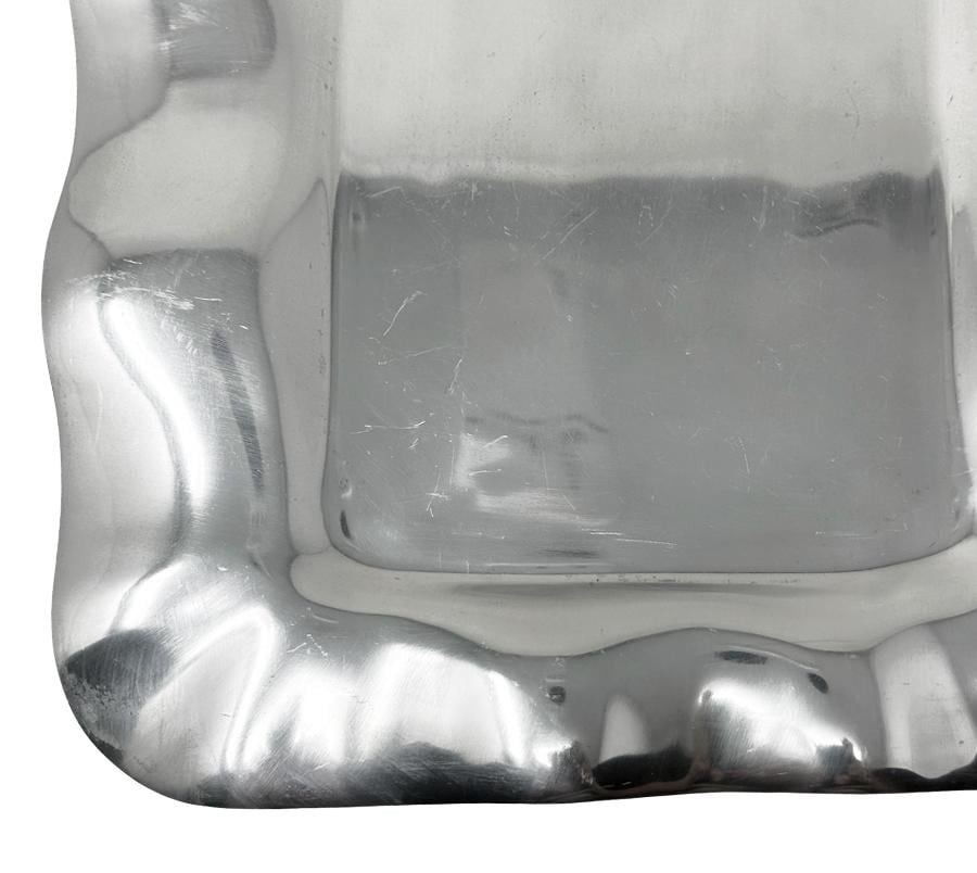 Vintage Ruffled Mexican Metal Tray