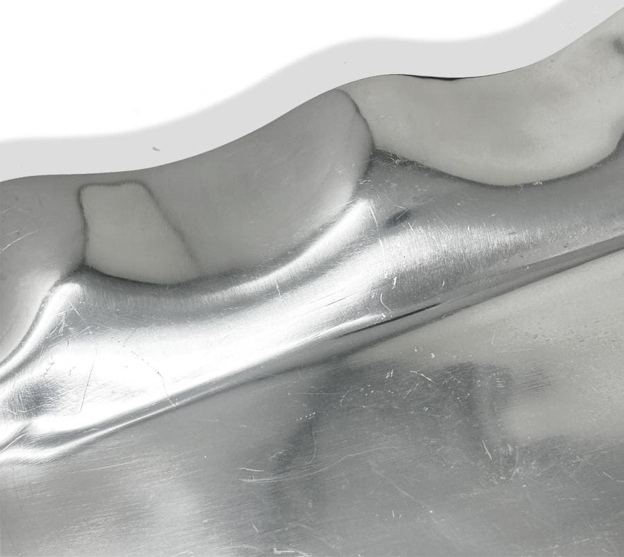 Vintage Ruffled Mexican Metal Tray