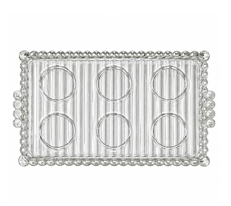 Vintage Handled Pressed Glass Tray