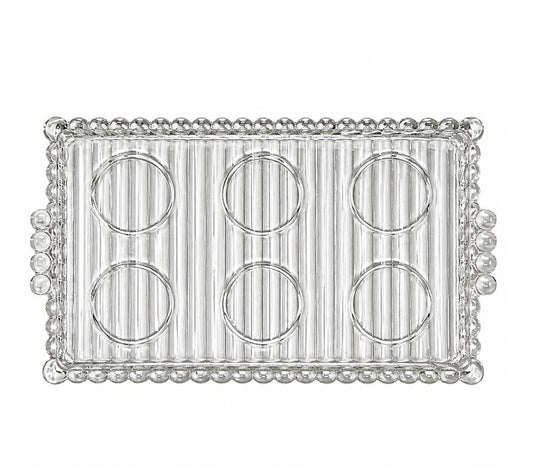 Vintage Handled Pressed Glass Tray