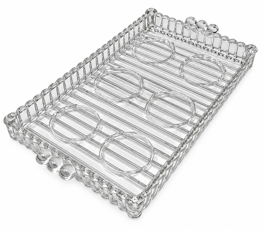 Vintage Handled Pressed Glass Tray