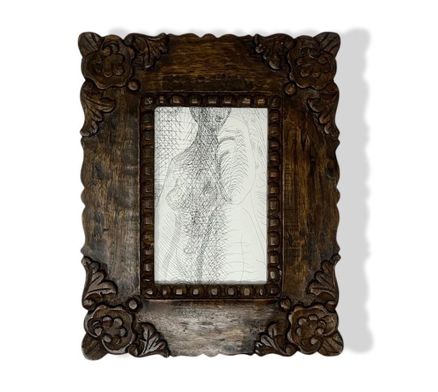 Framed Picasso Nude Print in Wood Frame