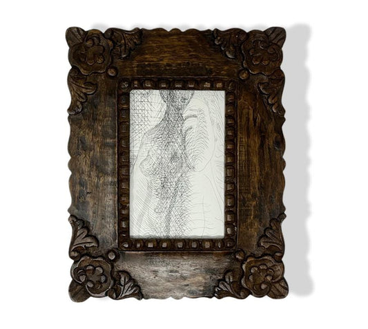 Framed Picasso Nude Print in Wood Frame