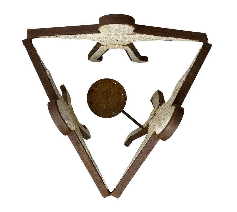 Vintage Figural Folk Art Metal Candle Holder