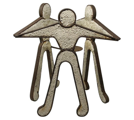 Vintage Figural Folk Art Metal Candle Holder