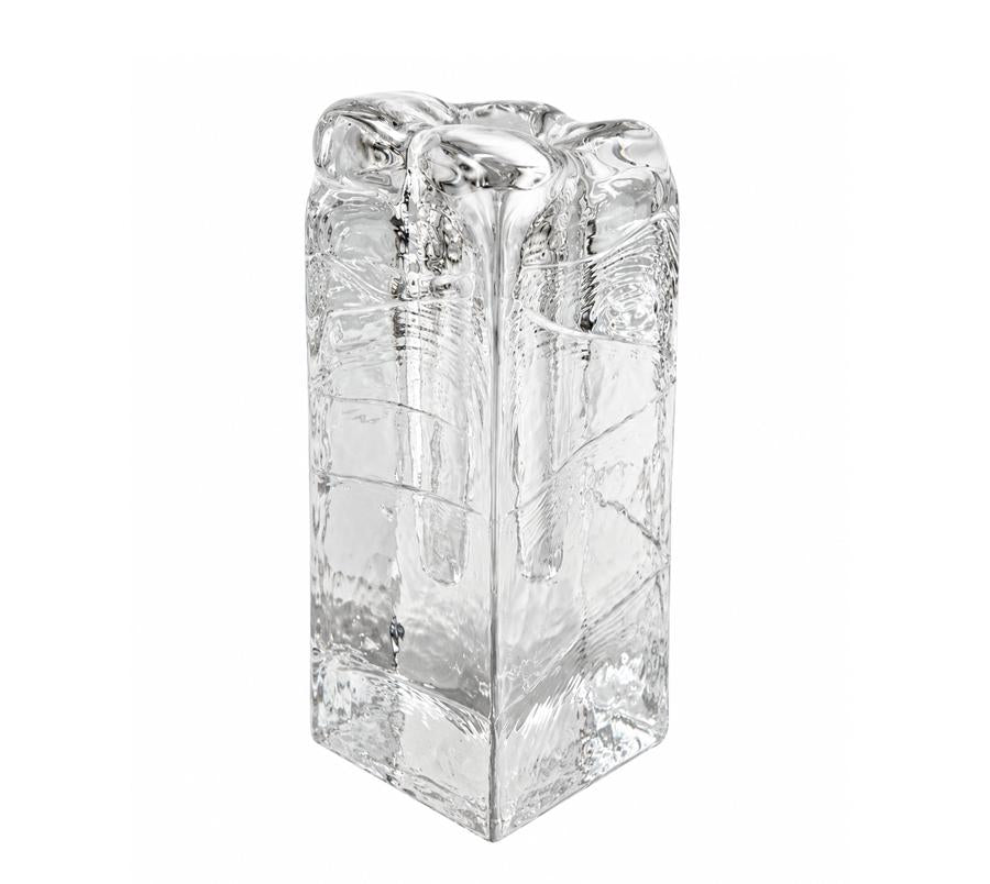Vintage Textured Ice Glass Bud Vase