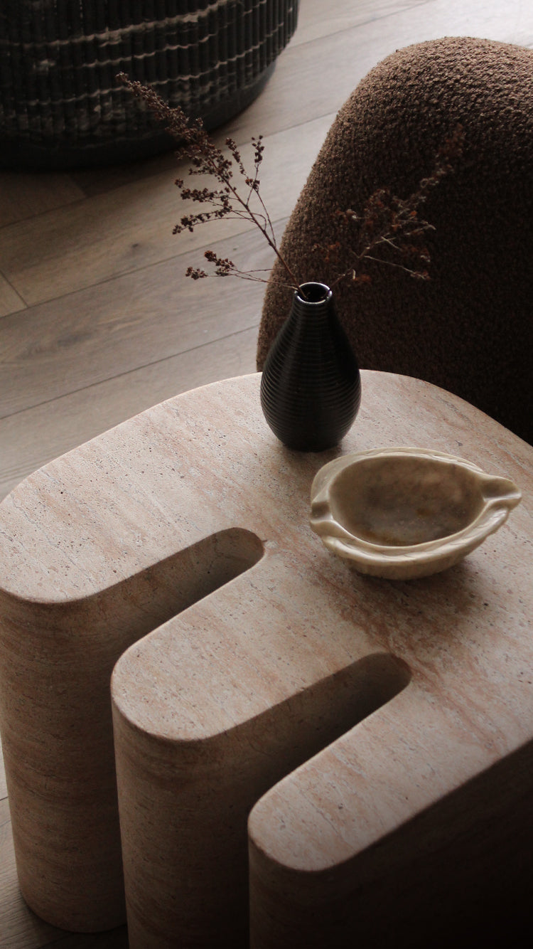 Vintage Ribbed Ceramic Bud Vase