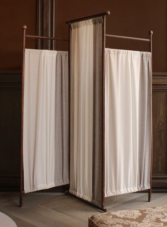 Antique Tri-Panel Folding Screen